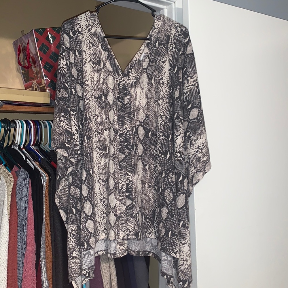 Snake print poncho style tunic
